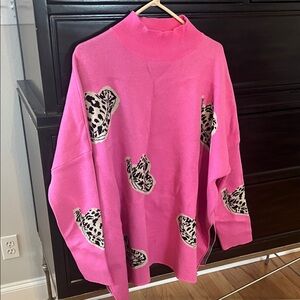 Entro Pink‎ Print Sweater